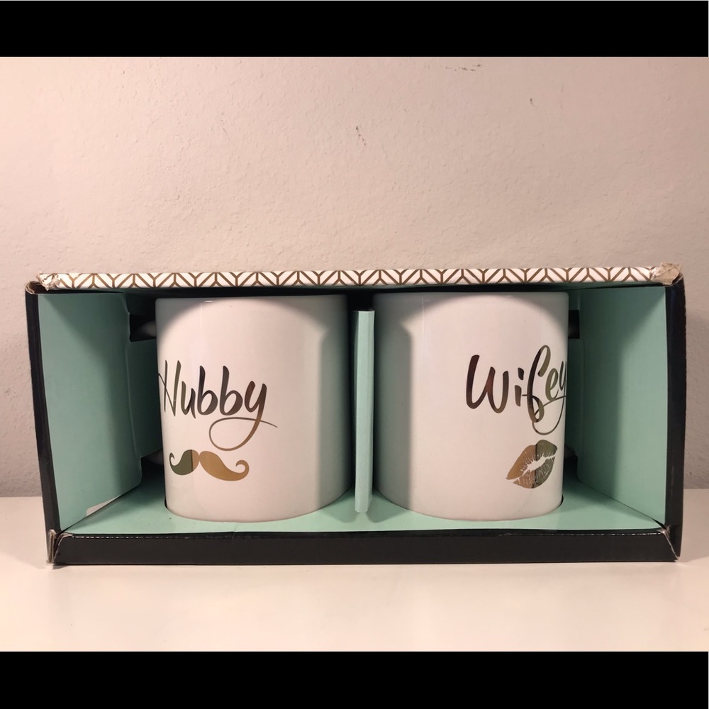 NEW Hubby Wifey Coffee Mug Set His and Hers Couple